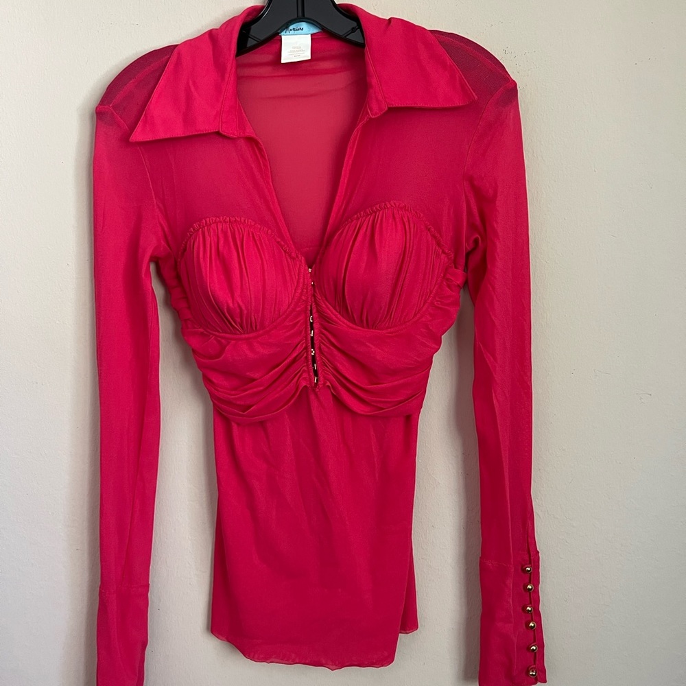 Marciano Mesh Pink top 💕